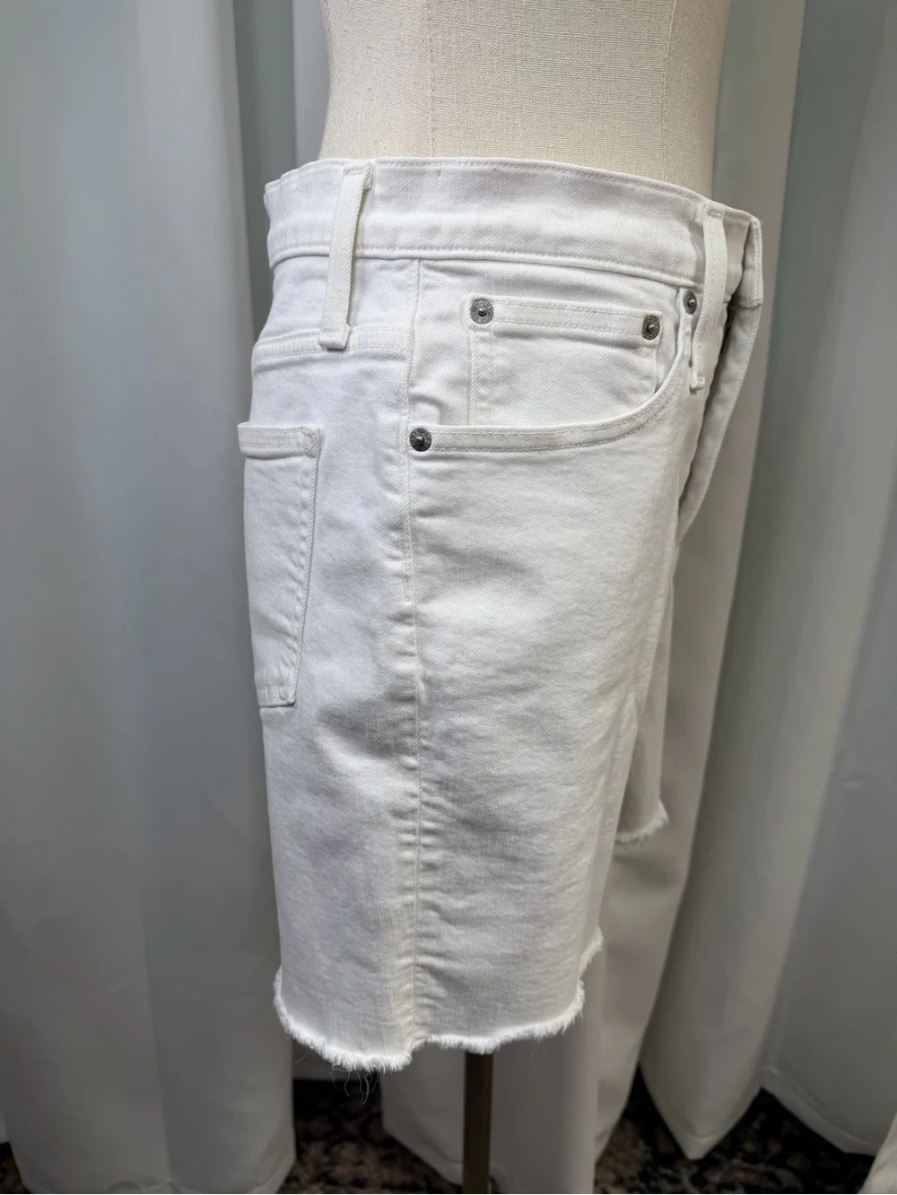 J. Crew ‘Long Denim High-Rise Short’ in White Size 27